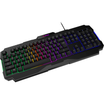 Клавіатура мембранна MSI FORGE GK100 104key, USB-A, EN/UKR/RU, ColorLED, чорний
