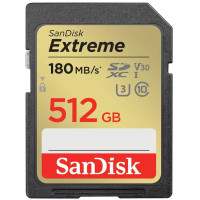 Карта пам'яті SanDisk SD 512GB C10 UHS-I U3 R180/W130MB/s Extreme V30 Карта пам'яті SanDisk SD 512GB C10 UHS-I U3 R180/W130MB/s Extreme V30