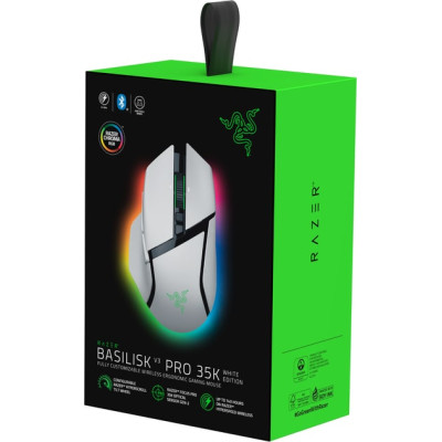 Миша Razer Basilisk V3 Pro 35K, RGB, USB-A/WL/BT, білий