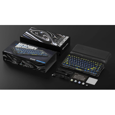 Клавіатура механічна GravaStar Mercury K1 Lite 80keys, GravaStar x BSUN Grey, BT/WL/USB, чорний