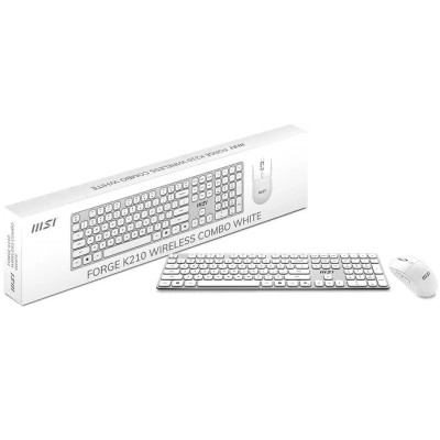 Комплект клавіатура та миша MSI FORGE K210 W COMBO WHITE UA, Wireless