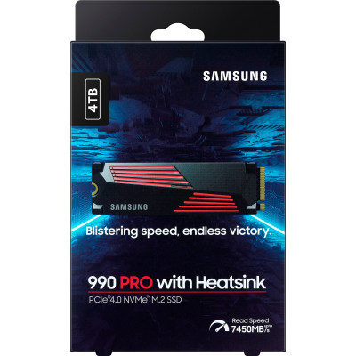Накопичувач SSD Samsung M.2 4TB PCIe 4.0 990PRO + радіатор