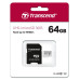 Карта пам'яті Transcend microSD   64GB C10 UHS-I R100/W20MB/s + SD