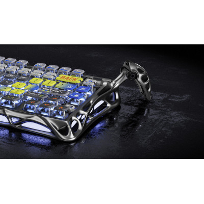 Клавіатура механічна GravaStar Mercury K1 Pro 80keys, GravaStar x Kailh Speedy Mint, BT/WL/USB, RGB, Interstellar Silver