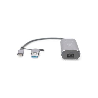 Адаптер DIGITUS USB-C/USB 3.0 - 2.5 Gbps Ethernet Адаптер DIGITUS USB-C/USB 3.0 - 2.5 Gbps Ethernet