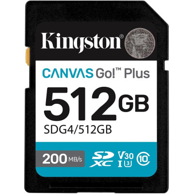 Карта пам'яті Kingston SD  512GB C10 UHS-I U3 V30 R200/W160MB/s