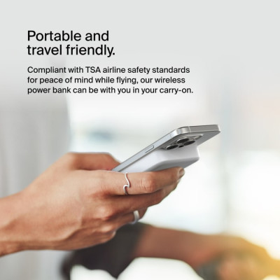 Акумулятор портативний літій-іонний Power Bank Belkin 10000мА·год, 15Вт, Magnetic Qi2, білий Акумулятор портативний літій-іонний Power Bank Belkin 10000мА·год, 15Вт, Magnetic Qi2, білий
