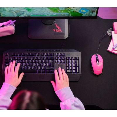 Миша Trust GXT 109 Felox, RGB, USB-A, рожевий Миша Trust GXT 109 Felox, RGB, USB-A, рожевий