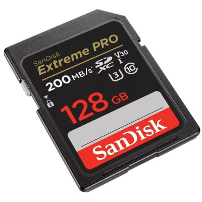 Карта пам'яті SanDisk SD 128GB C10 UHS-I U3 R200/W90MB/s Extreme Pro V30 Карта пам'яті SanDisk SD 128GB C10 UHS-I U3 R200/W90MB/s Extreme Pro V30