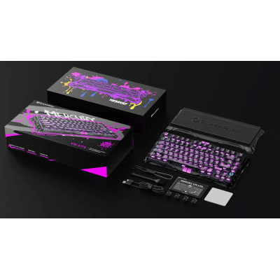 Клавіатура магнітна GravaStar Mercury V75 Lite 75keys, Blackcore, USB-A, Transparent Black