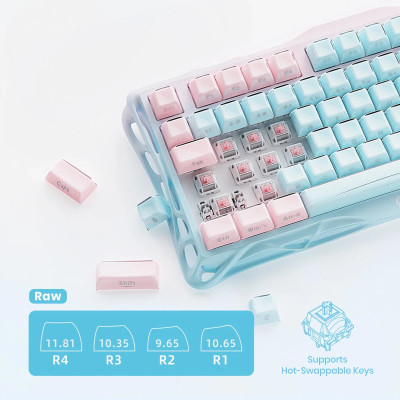 Клавіатура механічна GravaStar Mercury K1 Lite 80keys, GravaStar x BSUN Grey, BT/WL/USB, Aurora Mist Клавіатура механічна GravaStar Mercury K1 Lite 80keys, GravaStar x BSUN Grey, BT/WL/USB, Aurora Mist