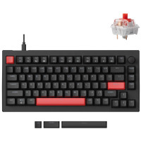 Клавіатура механічна Lemokey X4 84Key, Keychron Red, USB-A, QMK/VIA, Hot-Swap, EN/UKR, RGB, чорний