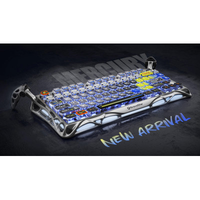 Клавіатура механічна GravaStar Mercury K1 Pro 80keys, GravaStar x Kailh Speedy Mint, BT/WL/USB, RGB, Interstellar Silver