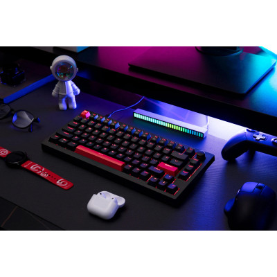 Клавіатура механічна Lemokey X4 84Key, Keychron Red, USB-A, QMK/VIA, Hot-Swap, EN/UKR, RGB, чорний