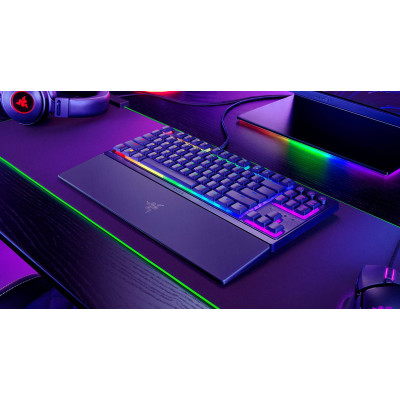 Клавіатура механічна Razer Ornata V3 TKL 84key, Mecha-Membrane Switch, USB-A, EN/UK, RGB, чорний