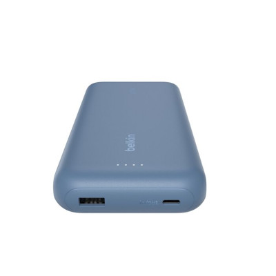 Акумулятор портативний літій-іонний Power Bank Belkin 20000мА·год, 30Вт, з інтегрованим кабелем USB-C, синій