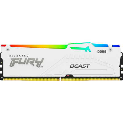 Пам'ять ПК Kingston DDR5 16GB 5600 FURY Beast RGB EXPO Білий
