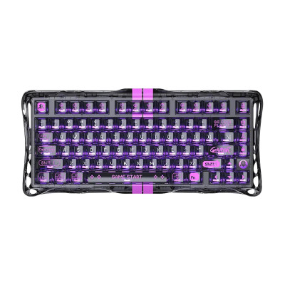Клавіатура магнітна GravaStar Mercury V75 Lite 75keys, Blackcore, USB-A, Transparent Black