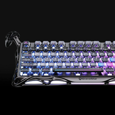 Клавіатура механічна GravaStar Mercury K1 Pro 80keys, GravaStar x Kailh Speedy Mint, BT/WL/USB, cyberpunk Клавіатура механічна GravaStar Mercury K1 Pro 80keys, GravaStar x Kailh Speedy Mint, BT/WL/USB, cyberpunk