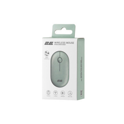 Миша 2E MF300 Silent, WL/BT, попелясто-зелений