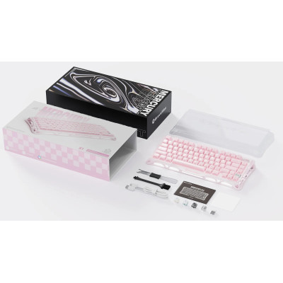 Клавіатура механічна GravaStar Mercury K1 80keys, GravaStar x Kailh Cheery Pink, EN, BT/WL/USB, Sakura Pink Клавіатура механічна GravaStar Mercury K1 80keys, GravaStar x Kailh Cheery Pink, EN, BT/WL/USB, Sakura Pink