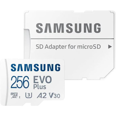 Карта пам'яті Samsung microSD 256GB C10 UHS-I  R130MB/s Evo Plus + SD