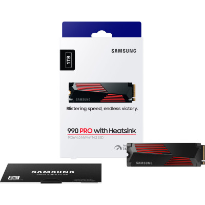 Накопичувач SSD Samsung M.2 1TB PCIe 4.0 990PRO + радіатор Накопичувач SSD Samsung M.2 1TB PCIe 4.0 990PRO + радіатор