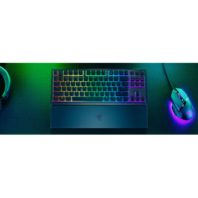 Клавіатура механічна Razer Ornata V3 TKL 84key, Mecha-Membrane Switch, USB-A, EN/UK, RGB, чорний