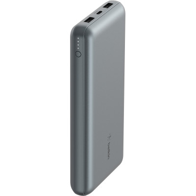 Акумулятор портативний літій-іонний Power Bank Belkin 10000мА·год, 15Вт, 2хUSB-A/USB-C, cірий Акумулятор портативний літій-іонний Power Bank Belkin 10000мА·год, 15Вт, 2хUSB-A/USB-C, cірий