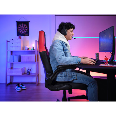 Крісло Trust GXT703 Riye, ПУ шкіра, Foldable Armrests, чорний