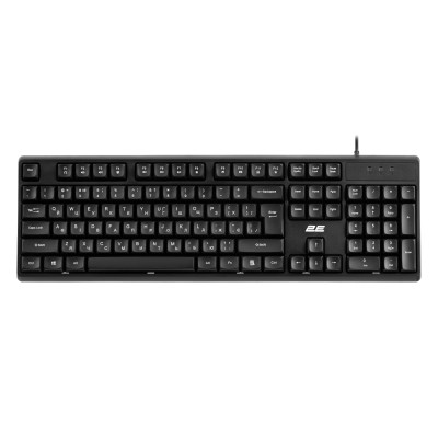 Клавіатура мембранна 2E KS131 104key, USB-A, EN/UK, чорний