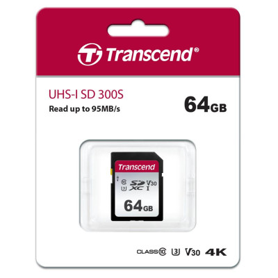 Карта пам'яті Transcend SD  64GB C10 UHS-I  R100/W20MB/s