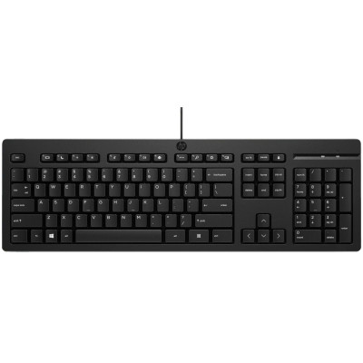 Клавиатура мембранная НР 125, 109key, USB-A, EN/UK, черный