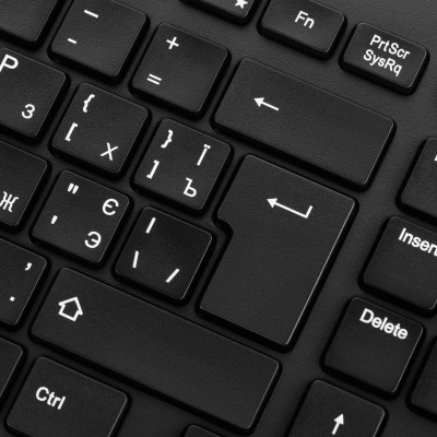 Клавіатура мембранна HP 220, 104key, WL, EN/UK, чорний Клавіатура мембранна HP 220, 104key, WL, EN/UK, чорний