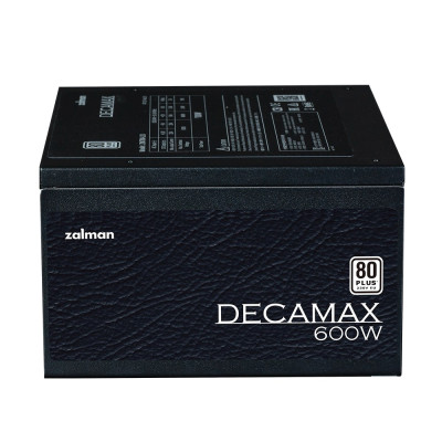Блок живлення Zalman Decamax  (600W) 85%, 80 Plus, 120мм, 1xMB 24pin(20+4), 1xCPU 8pin(4+4), 3xMolex, 6xSATA, 2xPCIe 8pin(6+2)