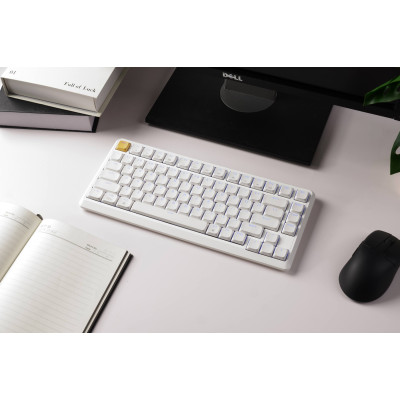 Клавіатура механічна Keychron J1 82Key, K pro Banana, WL/BT/USB-A, QMK, Hot-swap, EN/UKR, RGB, білий