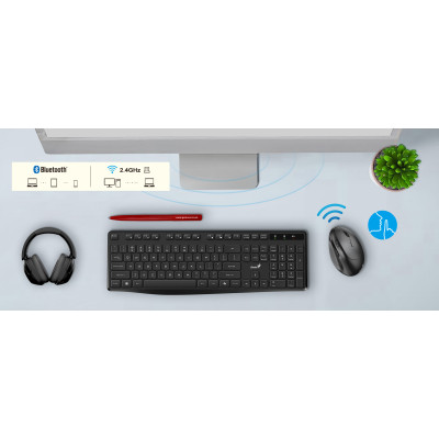 Миша Genius Ergo 8350S, Silent, AI, WL/BT, чорний
