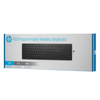 Клавіатура мембранна HP 450 Programmable, 108key, WL, EN/UK, чорний