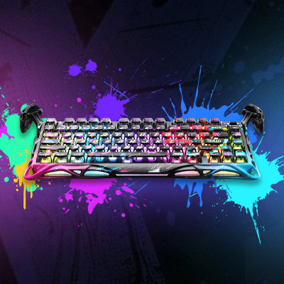 Клавіатура магнітна GravaStar Mercury V75 Pro 80keys, Magnetic Jade Gaming, 8K, USB-A, RGB, Neon Graffiti