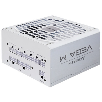 Блок живлення CHIEFTEC Vega M  (850W), >90%, 80+ Gold, 135мм FDB, 1xMB 24pin(20+4), 2xCPU 8pin(4+4), 3xMolex, 6xSATA, 4xPCIe 8pin(6+2), 1xPCIe GEN5 16pin, Fully Modular, White