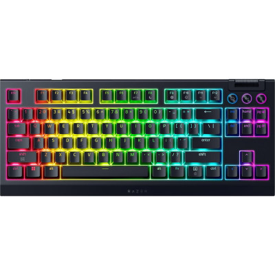 Клавіатура механічна Razer BlackWidow V4 TKL HyperSpeed, 87key, Orange Switch Gen-3, USB-A/WL/BT, EN, RGB, чорний