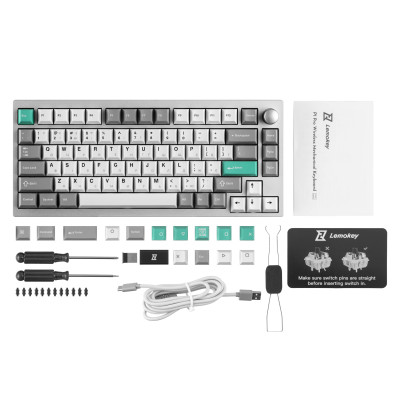 Клавіатура механічна Lemokey P1 Pro 84Key, Keychron Super Banana, WL/BT/USB-A, QMK/VIA, Hot-Swap, EN/UKR, RGB, Knob, Space Silver Клавіатура механічна Lemokey P1 Pro 84Key, Keychron Super Banana, WL/BT/USB-A, QMK/VIA, Hot-Swap, EN/UKR, RGB, Knob, Space Silver