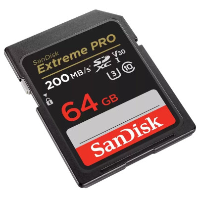 Карта пам'яті SanDisk SD 64GB C10 UHS-I U3 R200/W90MB/s Extreme Pro V30 Карта пам'яті SanDisk SD 64GB C10 UHS-I U3 R200/W90MB/s Extreme Pro V30
