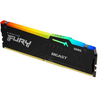 Пам'ять ПК Kingston DDR5 16GB 5200 FURY Beast   RGB