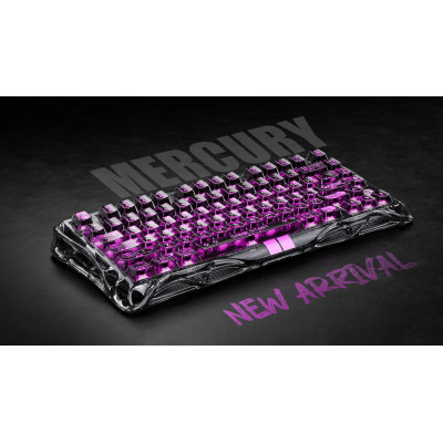 Клавіатура магнітна GravaStar Mercury V75 Lite 75keys, Blackcore, USB-A, Transparent Black