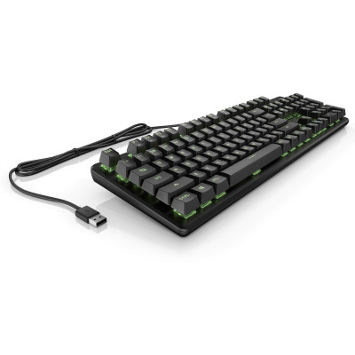 Клавіатура механічна HP Pavilion Gaming 550, 104key, Red Hybrid Switch, USB-A, EN/RU, RGB, чорний