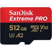 Карта пам'яті SanDisk microSD 512GB C10 UHS-I U3 R200/W140MB/s Extreme Pro V30 + SD Карта пам'яті SanDisk microSD 512GB C10 UHS-I U3 R200/W140MB/s Extreme Pro V30 + SD