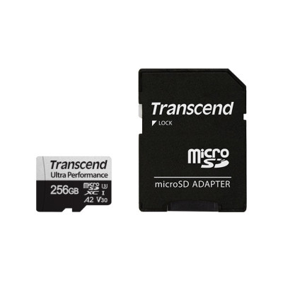 Карта пам'яті Transcend microSD  256GB C10 UHS-I U3 A2 R160/W125MB/s + SD