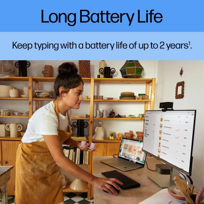 Клавіатура мембранна HP 350 Compact Multi-Device, 78key, BT, EN/UK, чорний