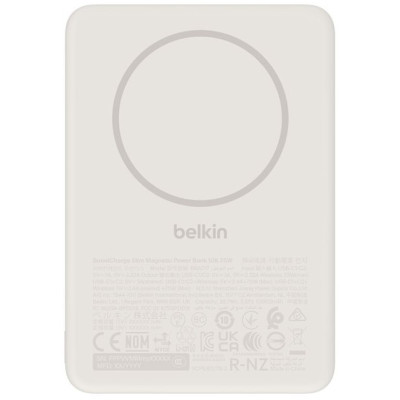 Акумулятор портативний літій-іонний Power Bank Belkin 10000мА·год, 20Вт/Qi2 7.5Вт, Slim Magnetic Ring, пісочний Акумулятор портативний літій-іонний Power Bank Belkin 10000мА·год, 20Вт/Qi2 7.5Вт, Slim Magnetic Ring, пісочний